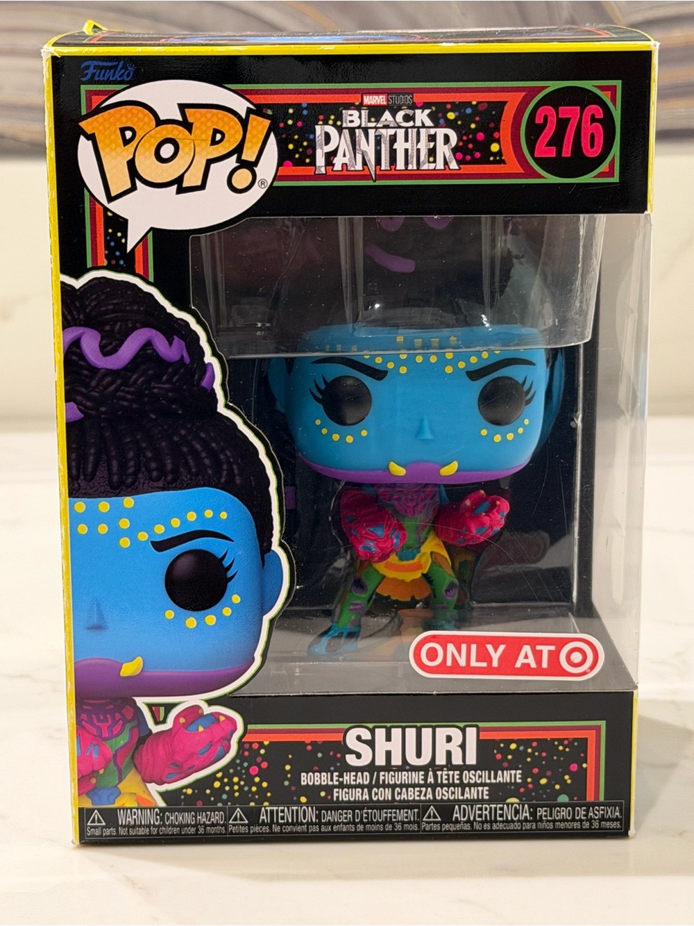 Funko Pop Black Panther Shuri #276 Blacklight Target Exclusive Vinyl Figure - Picture 3 of 5